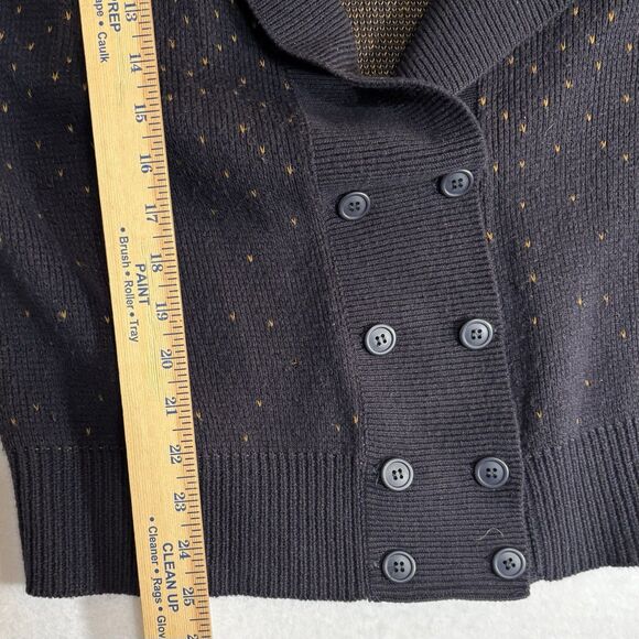 Vintage MARIO FORTE Cardigan Wool Blend Double Breasted Black Sweater - Picture 5 of 8
